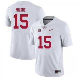 NCAA Men's Alabama Crimson Tide #15 Jalen Milroe Stitched College 2021 Nike Authentic White Football Jersey VL17L72ZK